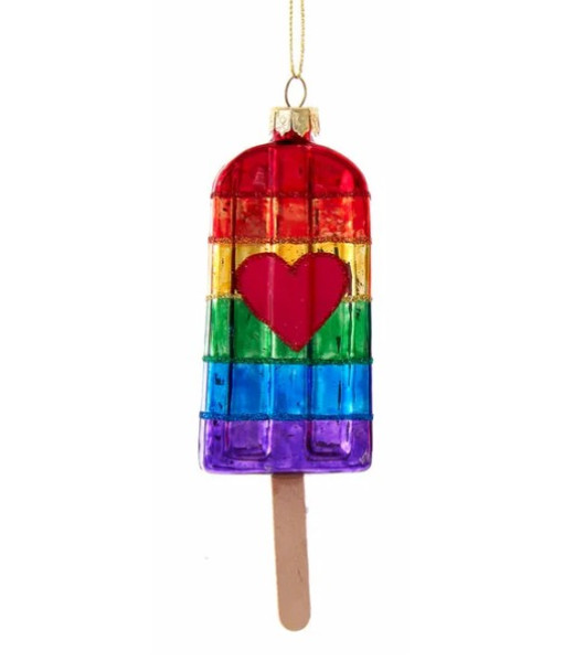 Glass Ornament, Gay Pride icicle