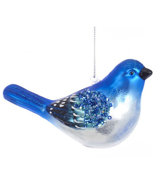 Glass Blue Jay Ornament