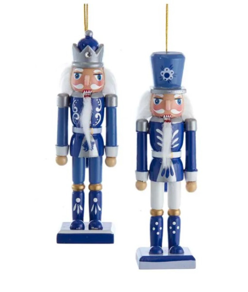 Blue/wht Nutcrackr Crown Ornament