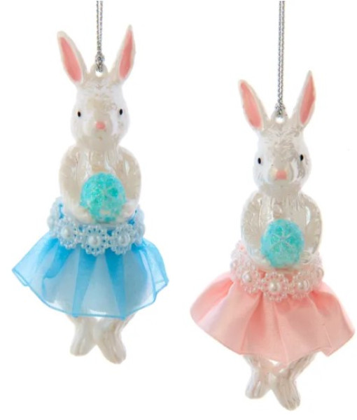 Rabbit with Blue Tutu Ornament