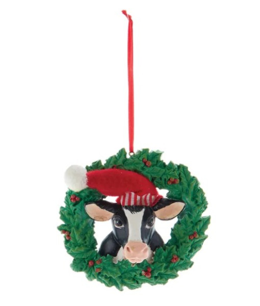 Cow in Wreath Ornament