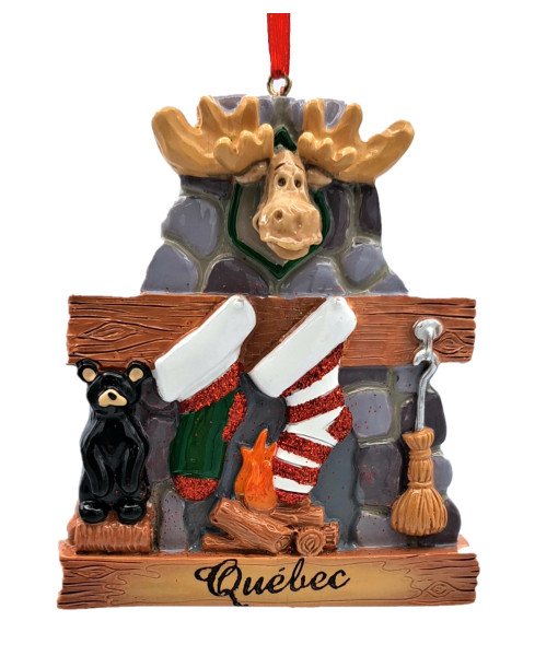 Ornament, fireplace with moose head