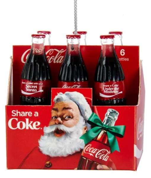 Ornement, Six pack de Coca Cola avec emballage du Père Noël