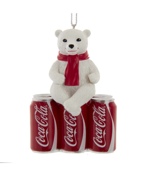 Ornament, Coca Cola 6 pack with polar bear cub