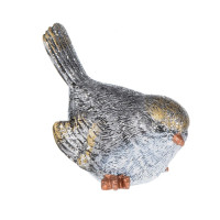 Oiseau des bois en argent et or, déco d'étagère. Mesure 5 cm.