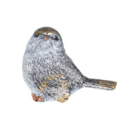 Oiseau des bois en argent et or, déco d'étagère. Mesure 5 cm.