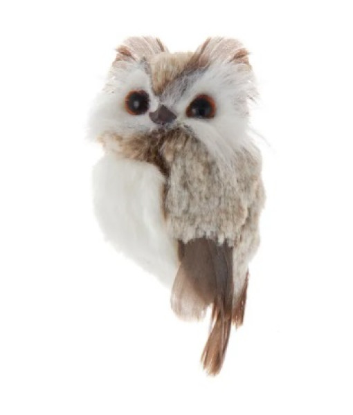 Grey and Brown Eared Owl Ornament