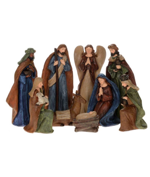 Décor de table, Scène de la Nativité, Ensemble de 9 figurines