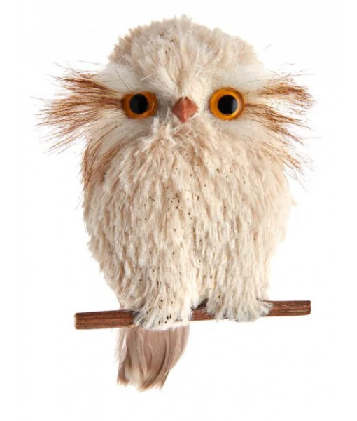 Cream Coloured Owl Ornament