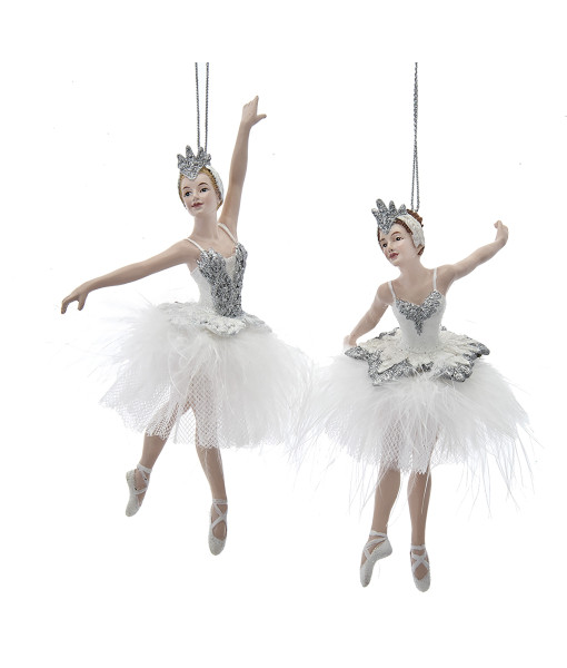 Ornement, ballerine, tutu argent et blanc