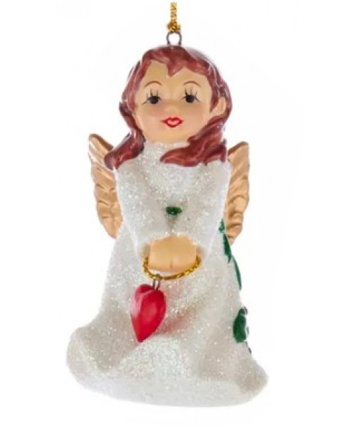 Porcelain Angel with Heart Ornament