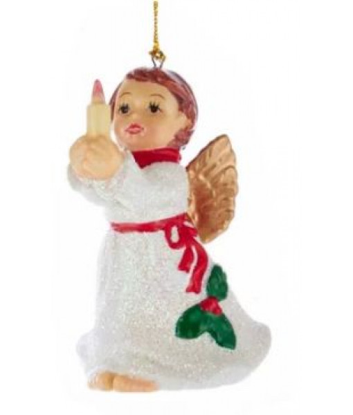 Porcelain Angel with Candle Ornament
