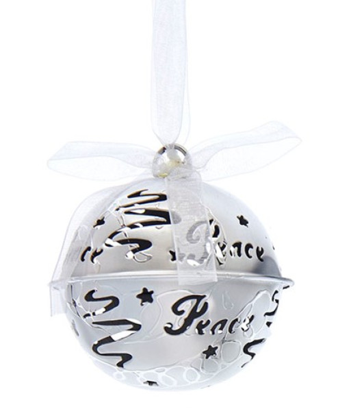 Ornement de cloche de paix en argent