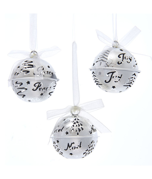 Ornement de cloche Noel en argent