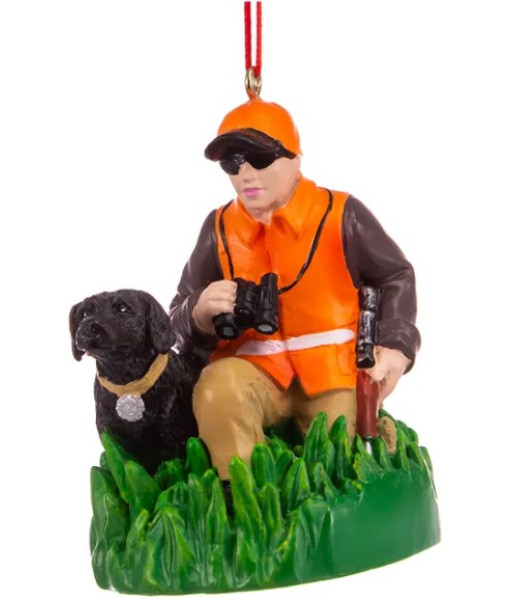 Hunter with Dog Ornament
