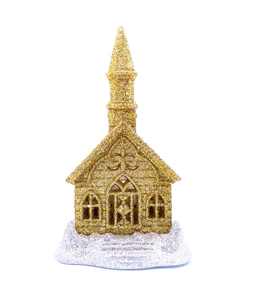 Silver and Gold Led Church Ornament
