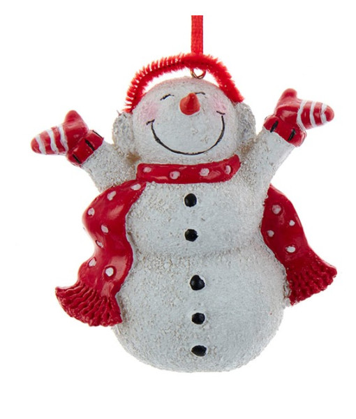 Snowman with Red Scarf Ornament