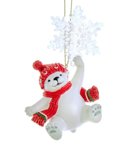 Polar Bear with Snowflake Ornament