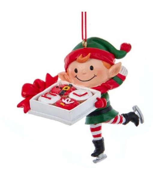 Elf with Donuts Ornament