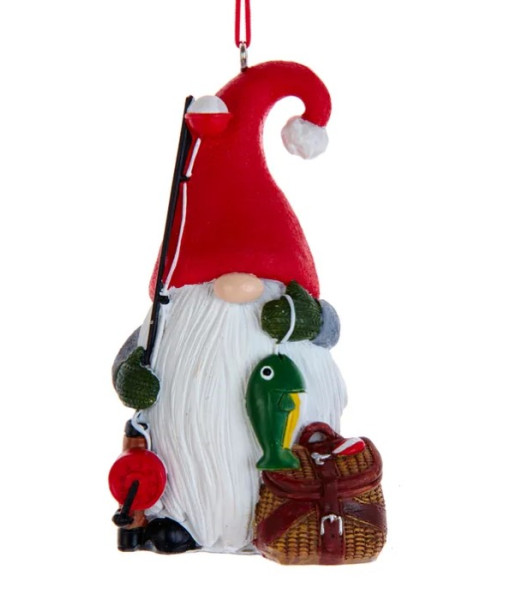 Gnome Fisherman Ornament