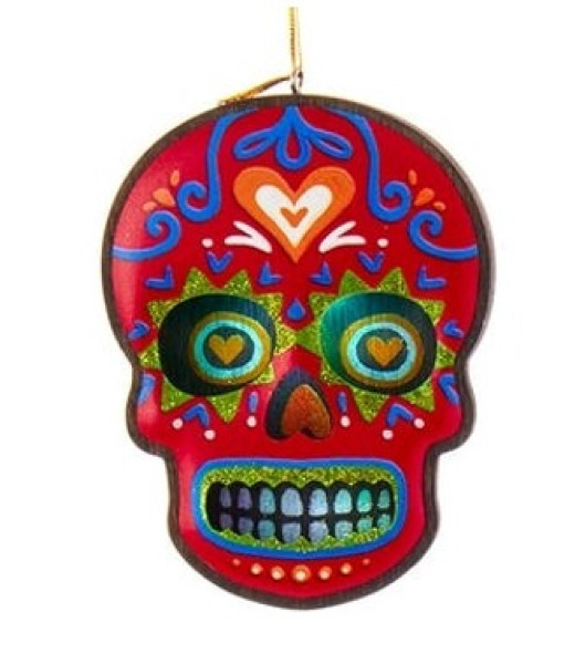 Day of the Dead Red Skull Ornament