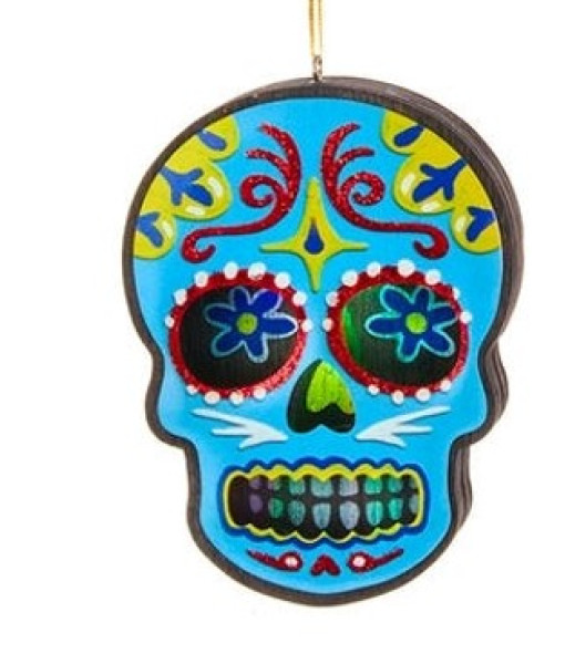 Day of the Dead Blue Skull Ornament