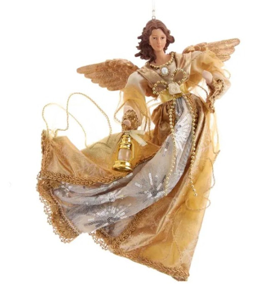 Ornament, flying angel with golden robes