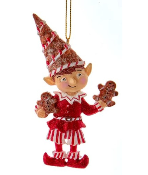 Tree Ornament, Peppermint Elf with cookies