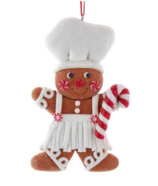 Tree Ornament, Gingerbread Girl cookie , Chef`s Hat