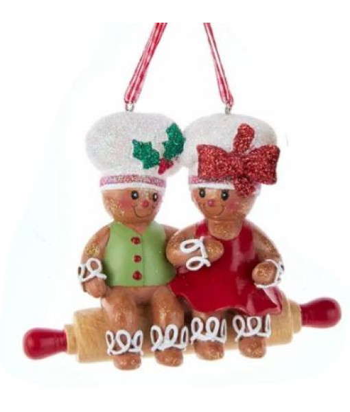 Tree Ornament, Gingerbread Couple on Rolling Pin