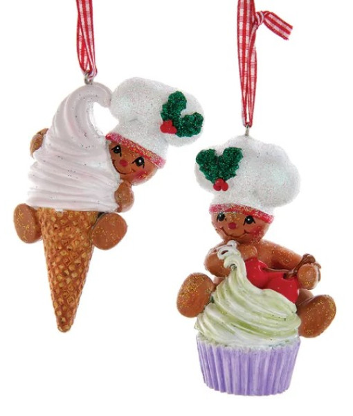 Ornament, Gingerbread Boy with Cupcake