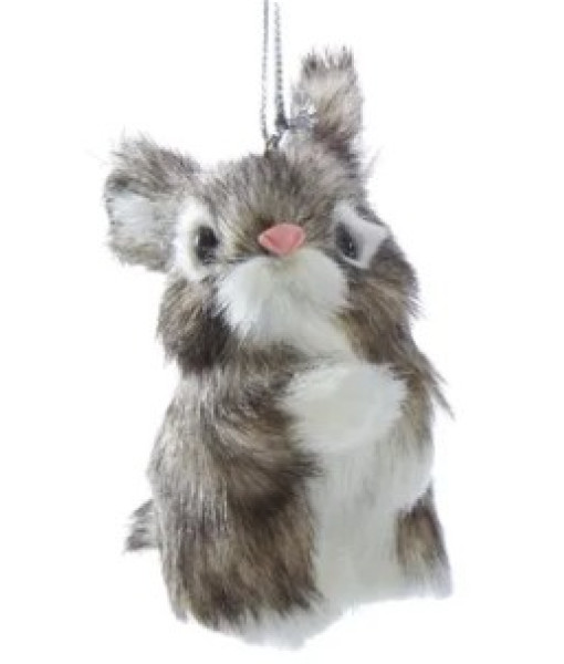 Brown Furry Bunny Ornament