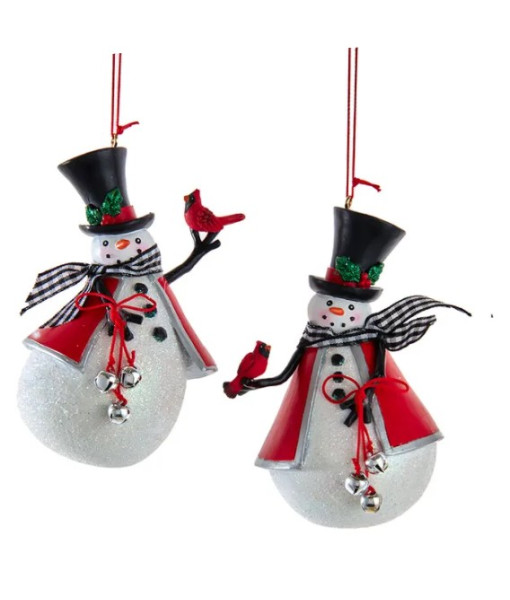 Cozy Snowman with Bells Ornament