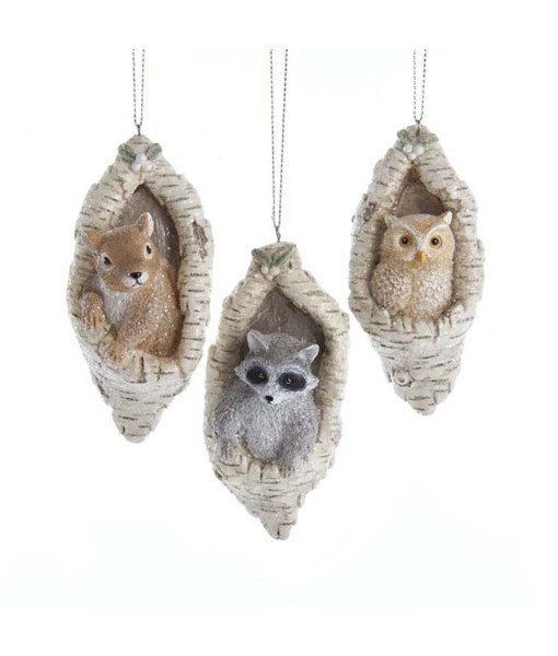 Owl in Bark Tree Ornament