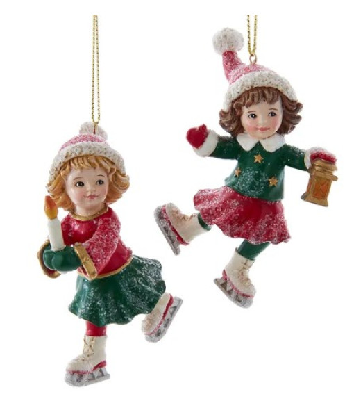 German Ice Skating Girl with Blond Hair, Ornament