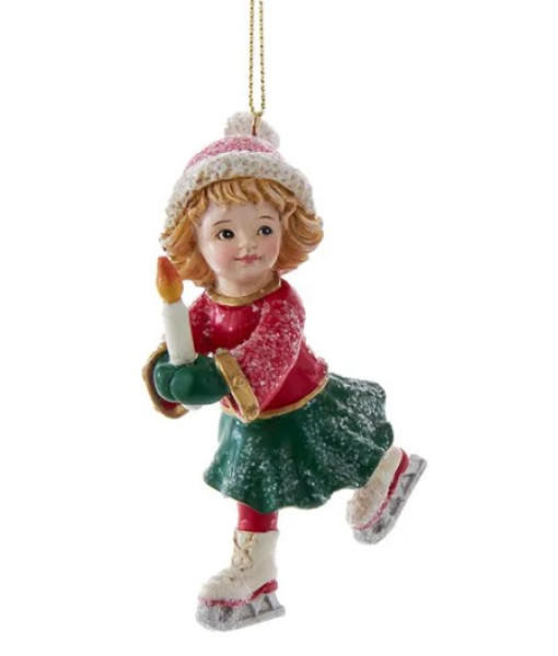 German Ice Skating Girl with Blond Hair, Ornament
