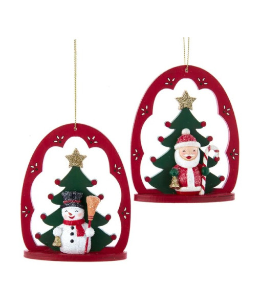 Traditional German Design Red Arch with Santa, Ornament