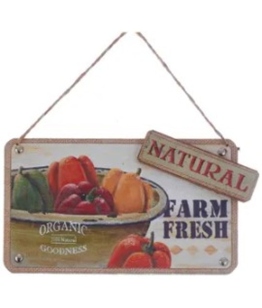 Ornament, Wooden Sign Organic Food