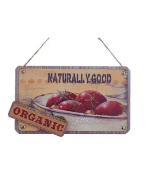 Ornament, Wooden Sign Organic Food
