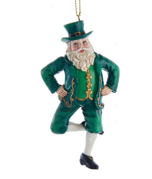 Tree ornament, Irish Santa dancing a jig
