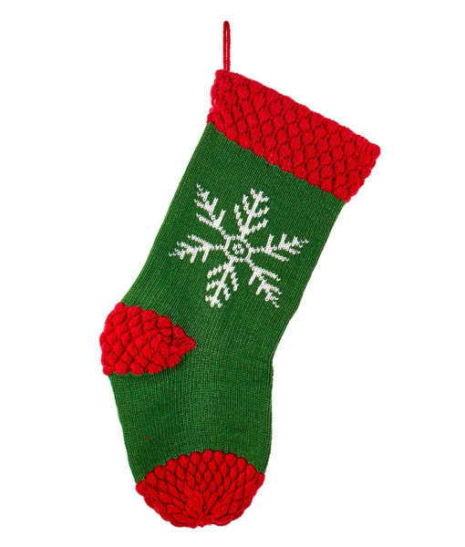 Green Stocking with Snowflake