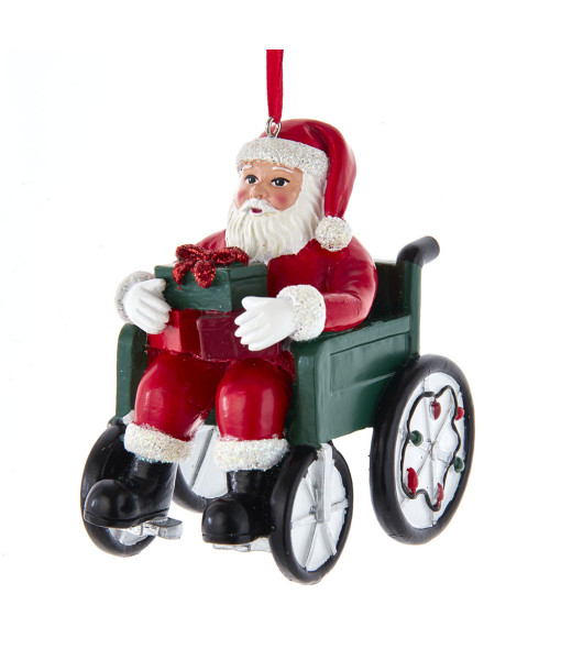 Ornement Père Noël en fauteuil roulant