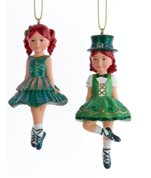 Tree ornament, Irish traditional dancer, girl, with hat.