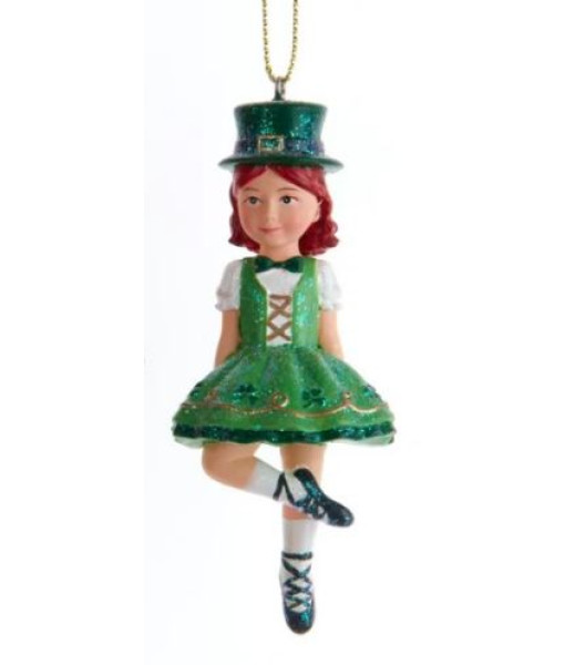 Tree ornament, Irish traditional dancer, girl, with hat.