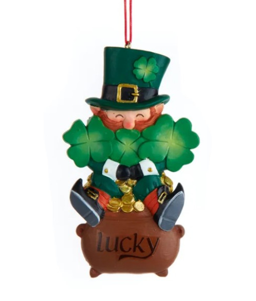 Lucky Leprechaun, Crock o`Gold,   Ornament