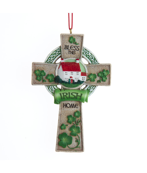 Tree ornament, Irish Celtic Cross, with Irish Blessing