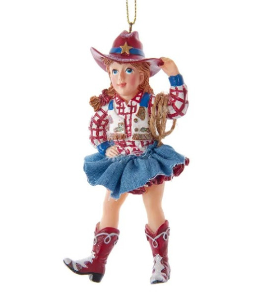 Cowgirl with Hat Ornament