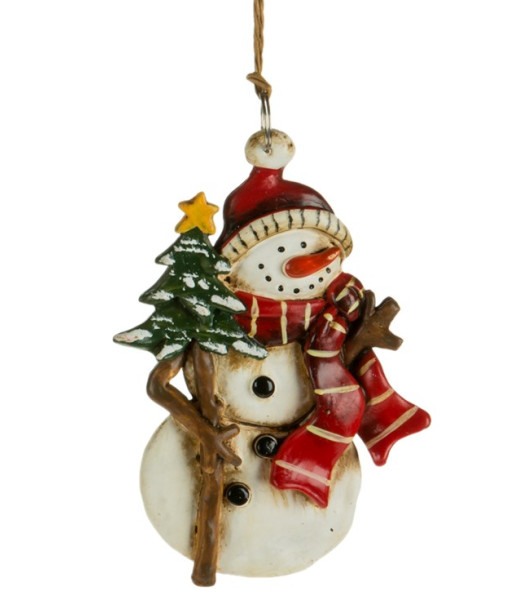 Ornement bonhomme de neige avec sapin