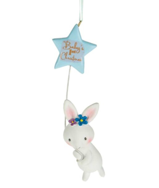 Baby's First Bunny with Blue Star Ornament