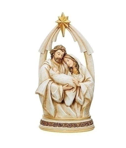 Holy Family Figurine, with Star of Bethlehem in Arch